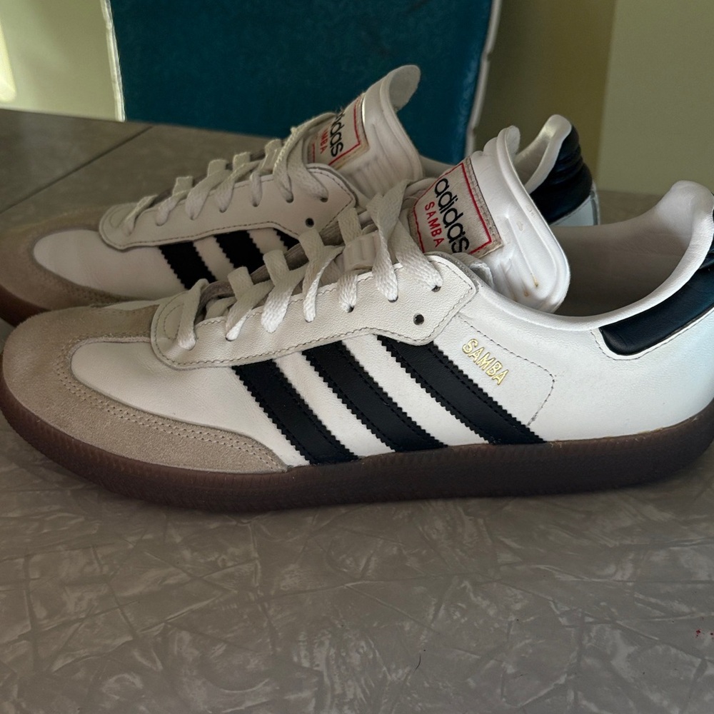 Adidas Samba White and Black Trainers